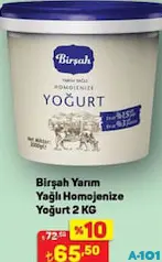 BİRŞAH YARIM YAĞLI HOMEJENİZE YOĞURT 2 KG BİRŞAH YARIM YAĞLI HOMEJENİZE YOĞURT 2 KG